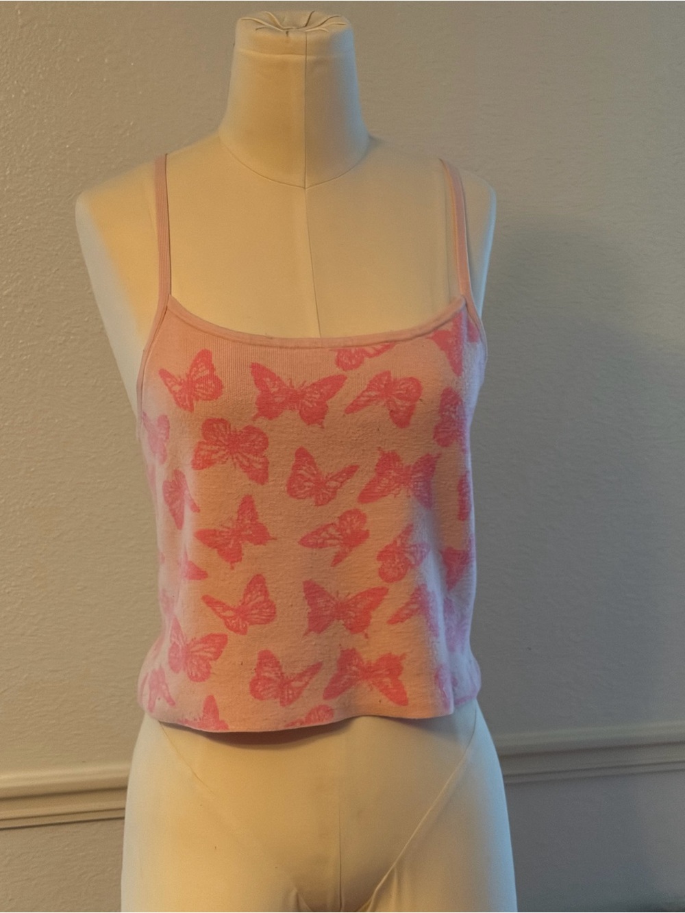 La Hearts Pink Butterfly Cami Tank